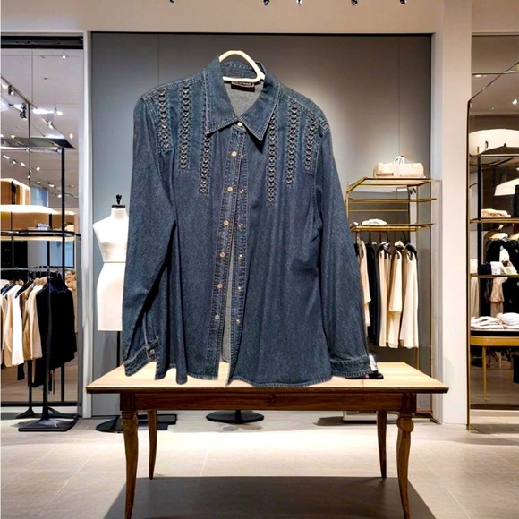 LAFEI NIER Vintage Denim Plus size jacket - Picture 4 of 5